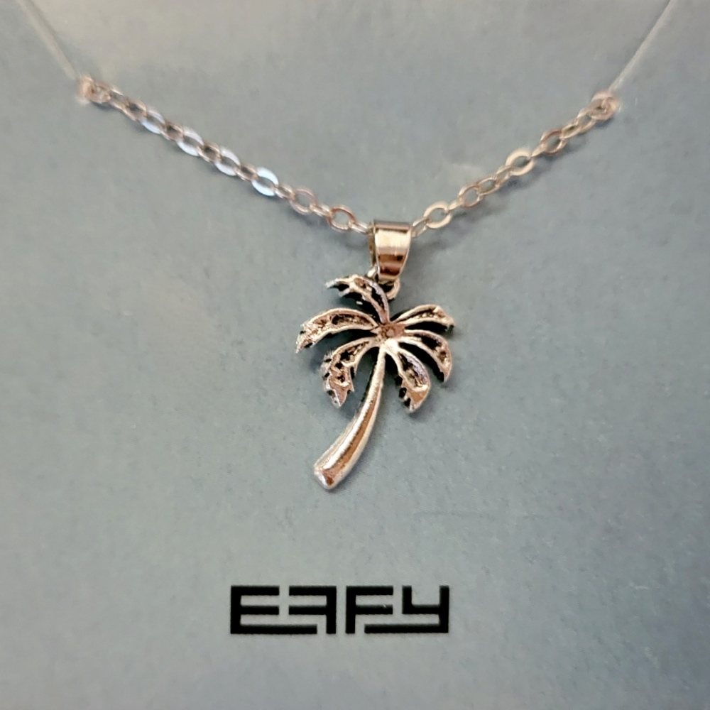 EFFY Silvertone Palm Tree Necklace NEW